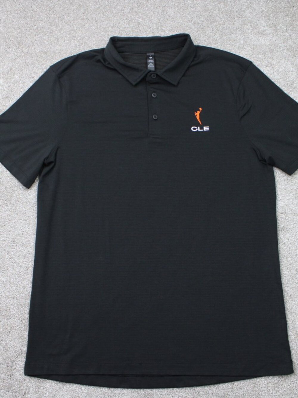 Lululemon Evolution Polo Shirt Mens Large Black Cleveland Rockers Logo S/S